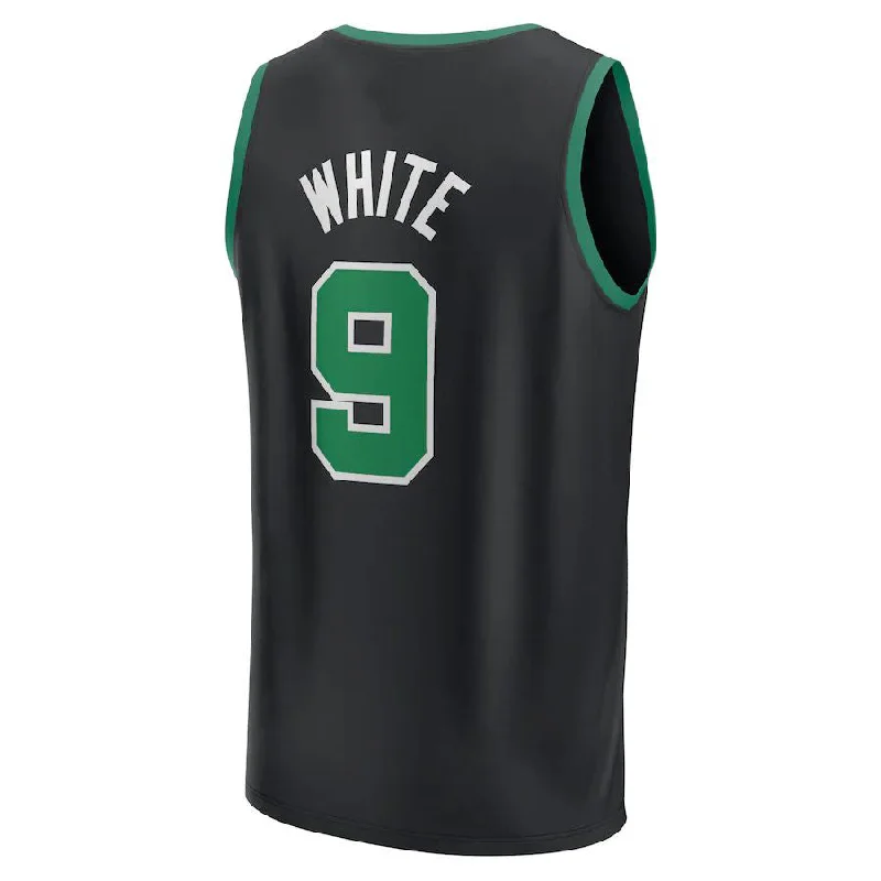 Basketball jersey with contrast trim and piping for style-B.Celtics #9 Derrick White Fanatics Branded 2022-23 Fast Break Replica Jersey Black Statement Edition Stitched American Basketball Jersey