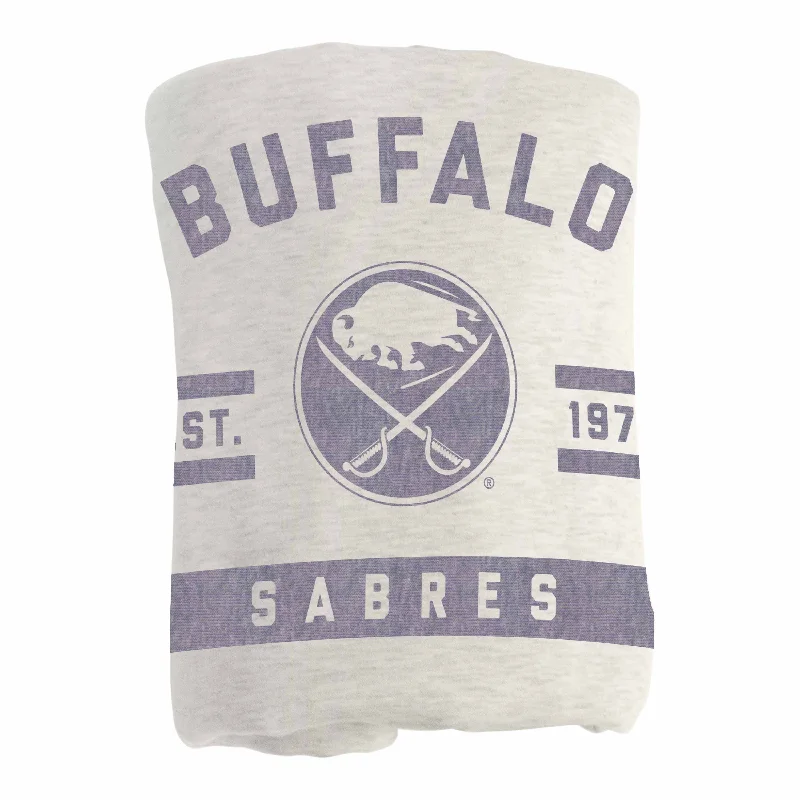 Team logo quilts for sports fans-Buffalo Sabres Oatmeal Sweatshirt Blanket