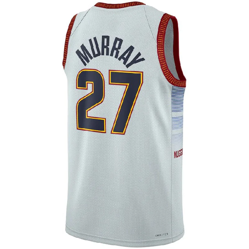 Custom basketball jersey with player details on the back-D.Nuggets #27 Jamal Murray Unisex 2022-23 Swingman Jersey Silver Stitched American Basketball Jersey