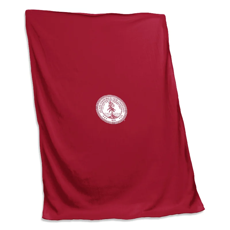 Team-themed throw pillows for couches and beds-Stanford Seal Screened Sweatshirt Blanket