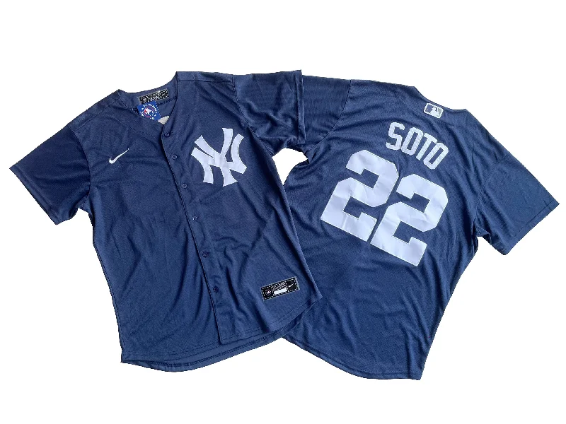 Custom-fit baseball jerseys for men and women-Men's New York Yankees 22# Juan Soto  Navy Player Jersey