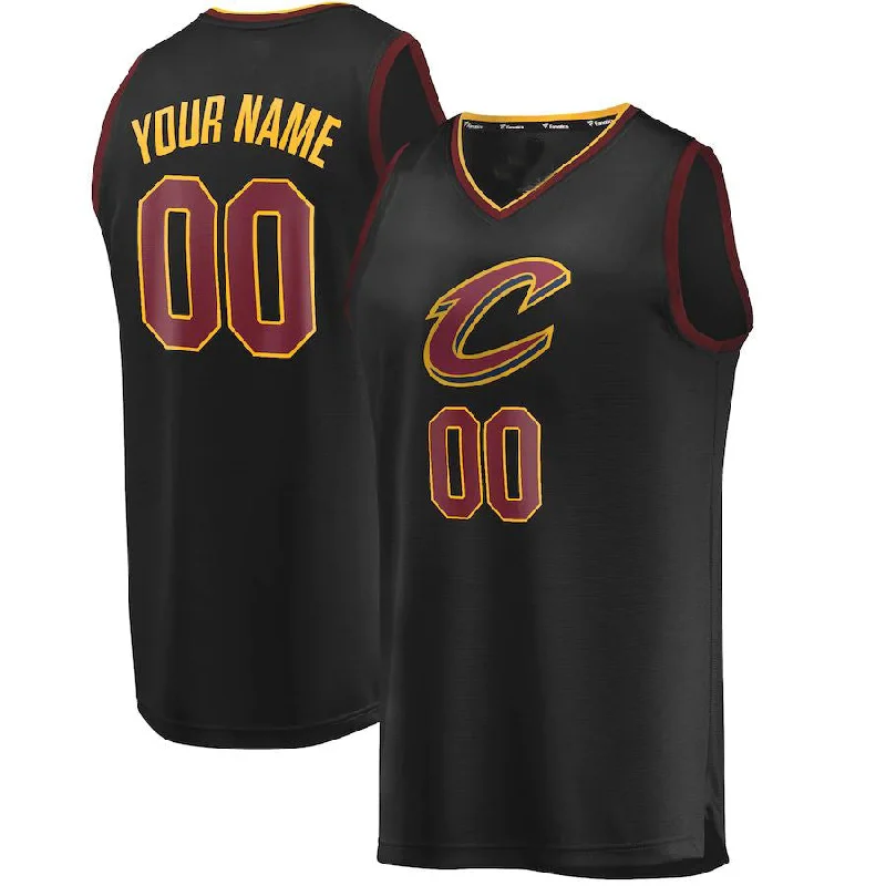 Custom-fit basketball jerseys for men and women-Custom C.Cavaliers Fanatics Branded Youth Fast Break Replica Jersey Black Statement Edition American Stitched Basketball Jersey