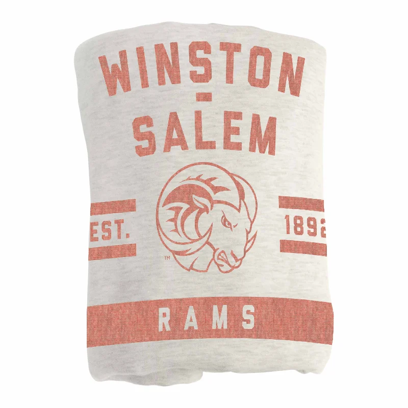 Soft team throws for couch and living room-Winston-Salem St Oatmeal Sweatshirt Blanket