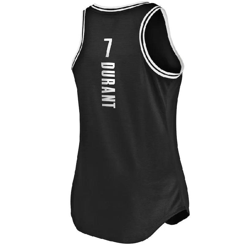 Personalized basketball jersey with custom design-B.Nets #7 Kevin Durant Fanatics Branded Fast Break Tank Jersey Black Icon Edition Stitched American Basketball Jersey