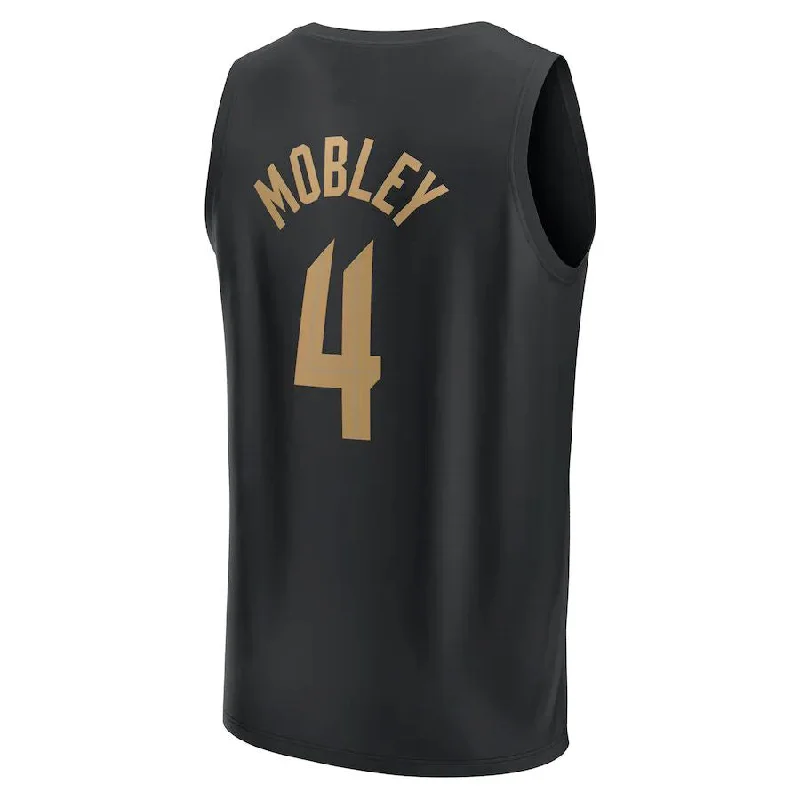 Custom basketball jersey with mesh panels for breathability-C.Cavaliers #4 Evan Mobley Fanatics Branded 2022-23 Fast Break Replica Player Jersey Statement Edition Black Stitched American Basketball Jersey