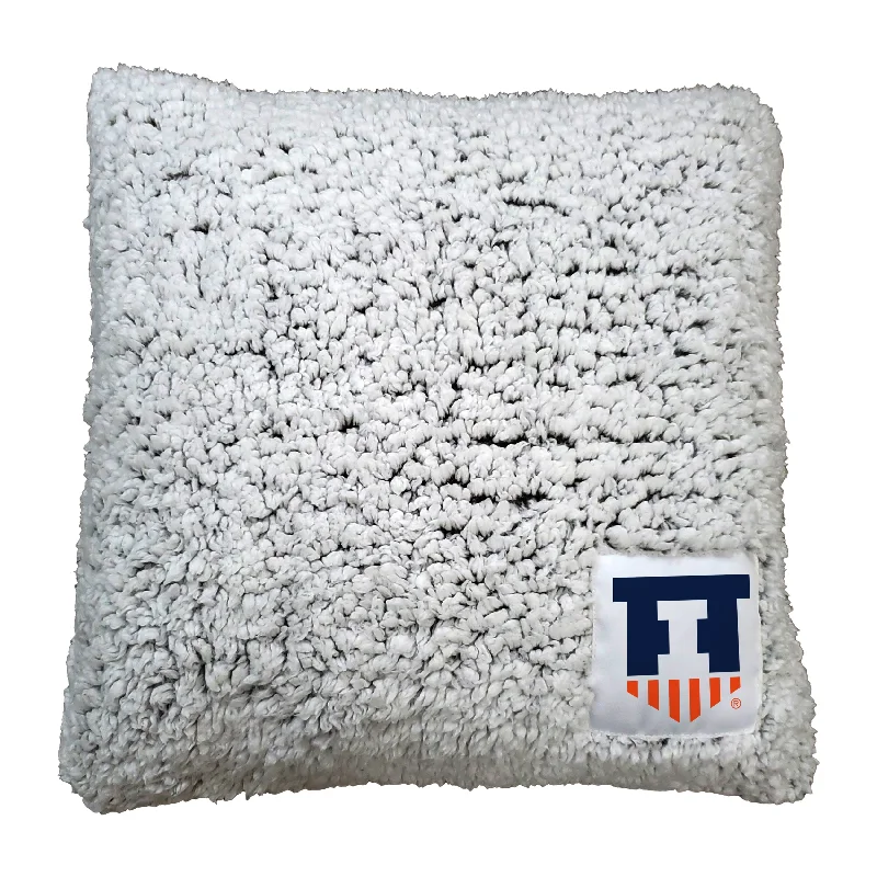 Team logo seat cushions for stadium-style seating-Illinois Frosty Throw Pillow