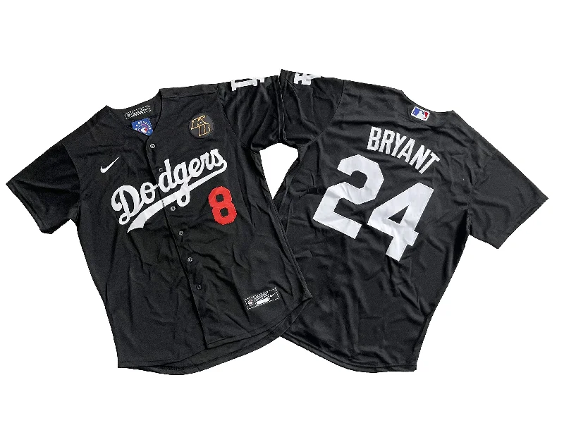 Youth baseball jersey with custom number-Los Angeles Dodgers 8+24# Kobe Bryant Royal Black Jersey