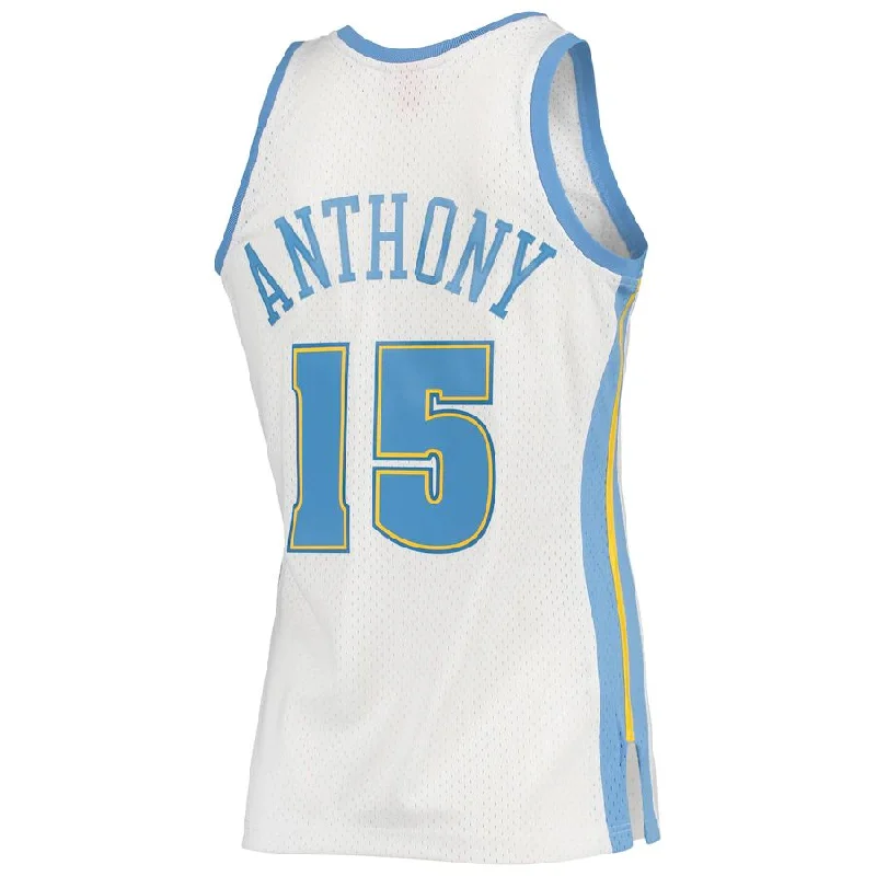 Custom basketball jersey for charity games-D.Nuggets #15 Carmelo Anthony Mitchell & Ness 2006-07 Hardwood Classics Swingman Jersey  White Stitched American Basketball Jersey