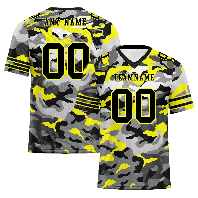 Soccer jersey with retro patches for a classic look-Custom Camo Personalized Authentic Football Jersey FBJ02-D06114