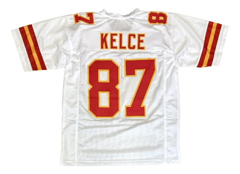 Personalized soccer jersey for charity events-Travis Kelce Kansas City White Football Jersey