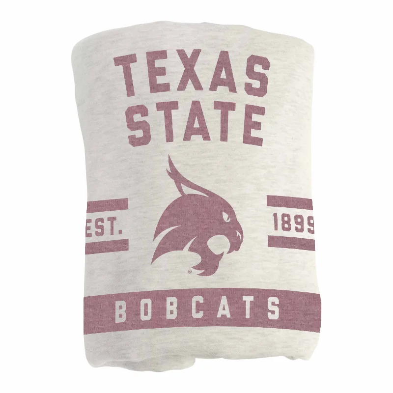 Team logo beach towels for summer events-Texas State Oatmeal Sweatshirt Blanket