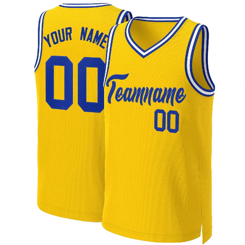 Basketball jersey with bold lettering for fans-Custom Yellow Royal Classic Tops Basketball Jersey