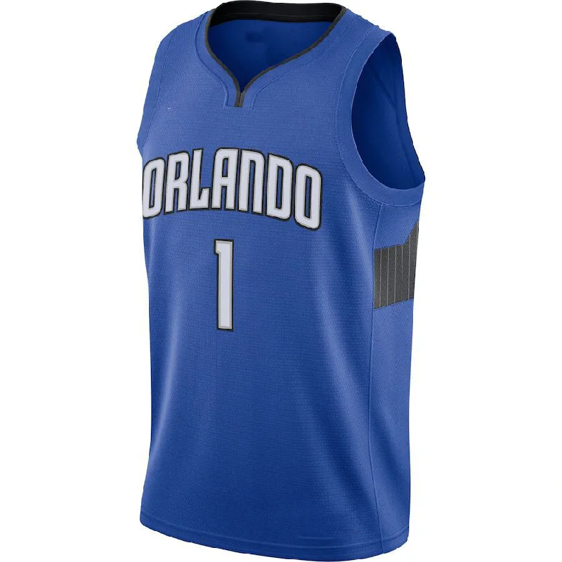 Custom basketball jersey with sleek, modern look-O.Magic #1 Jonathan Isaac Jordan Brand 2020-21 Swingman Jersey Statement Edition Blue Stitched American Basketball Jersey