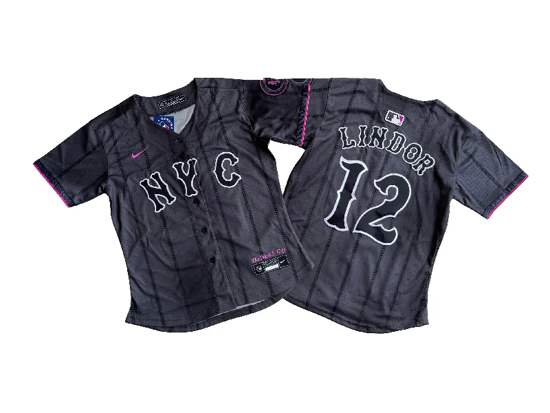 Baseball jersey for gym wear with modern style-Women's New York Mets Francisco Lindor #12 Graphite 2024 City Connect Limited Player Jersey