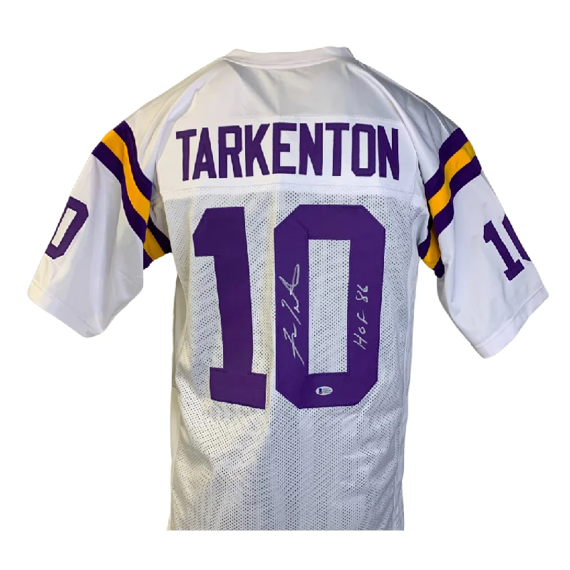 Soccer jersey with functional pockets for convenience-Fran Tarkenton Signed Custom White Football Jersey w/ 'HOF 86'