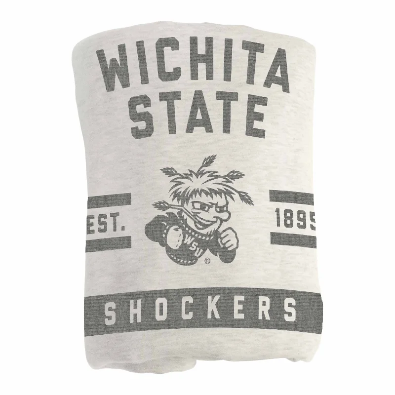 Team logo laundry hampers for sports rooms-Wichita State Oatmeal Sweatshirt Blanket