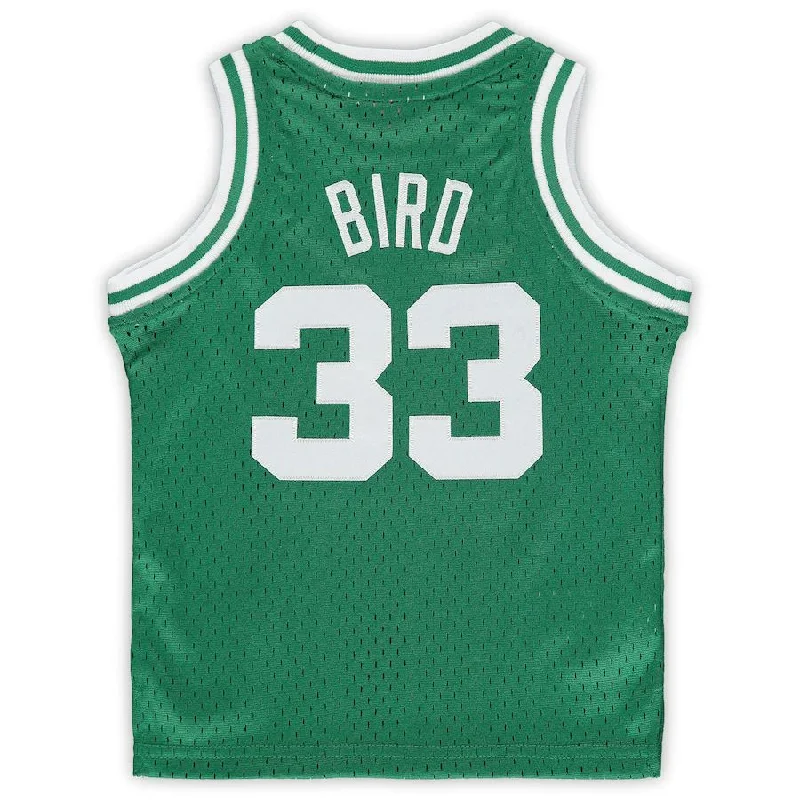 Basketball jersey with bold logos and vibrant color schemes-B.Celtics #33 Larry Bird Mitchell & Ness Infant 1985-86 Hardwood Classics Retired Player Jersey Kelly Green Stitched American Basketball Jersey