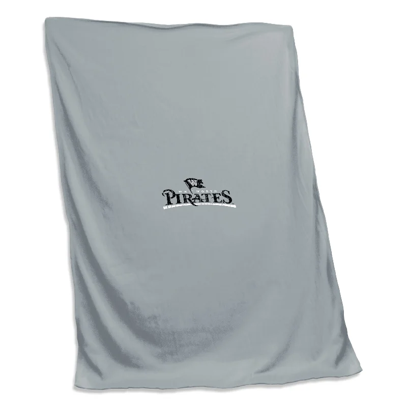 Personalized team napkin sets for game day parties-Whitworth Gray Screened Sweatshirt Blanket