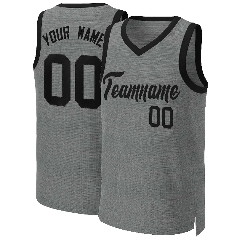 Basketball jersey with stylish design for casual wear-Custom Dark Gray Black Classic Tops Basketball Jersey