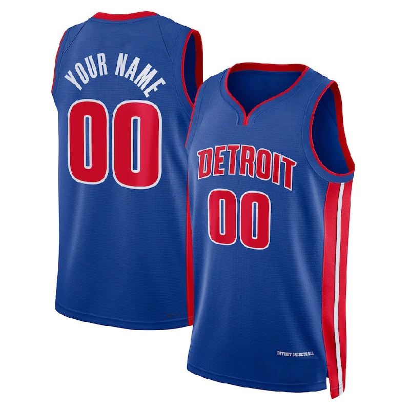 Custom basketball jersey for home games with unique design-Custom D.Pistons Unisex 2022-23 Swingman  Blue City Edition American Stitched Basketball Jersey