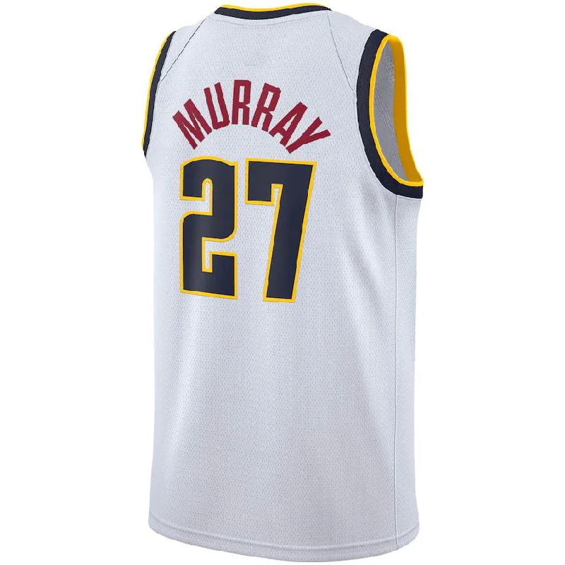 Custom basketball jerseys with team logos-D.Nuggets #27 Jamal Murray 2020-21 Swingman Player Jersey Association Edition White Stitched American Basketball Jersey