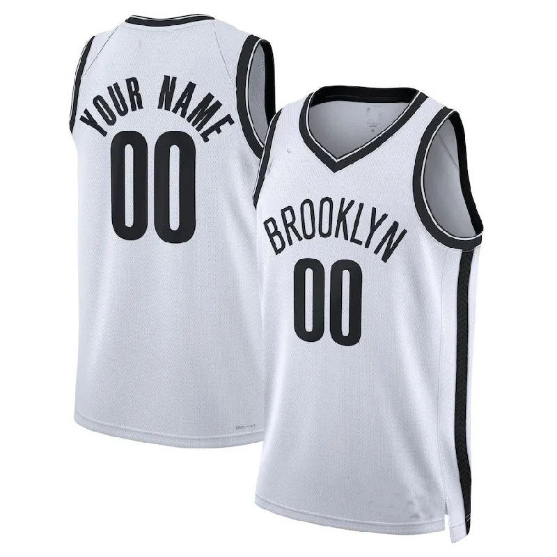 Custom home or away basketball jersey for teams-Custom B.Nets Unisex 2022-23 Swingman Jersey White Association Edition American Stitched Basketball Jersey