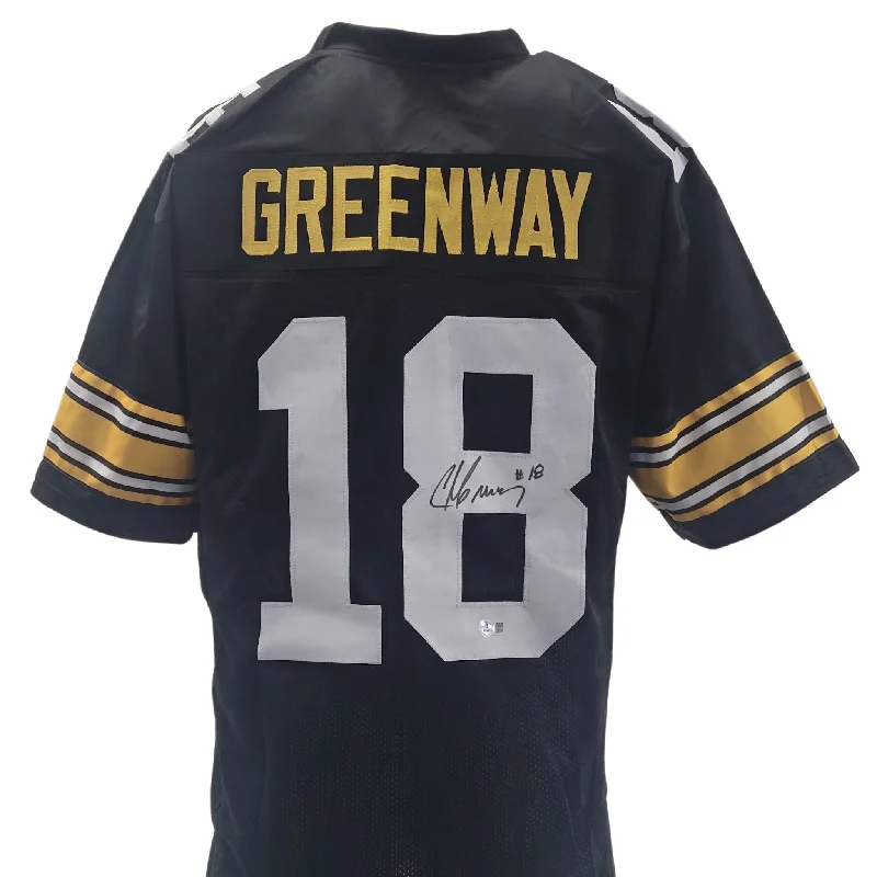 Soccer jersey with unique prints for casual wear-Chad Greenway Signed Custom Black College Football Jersey