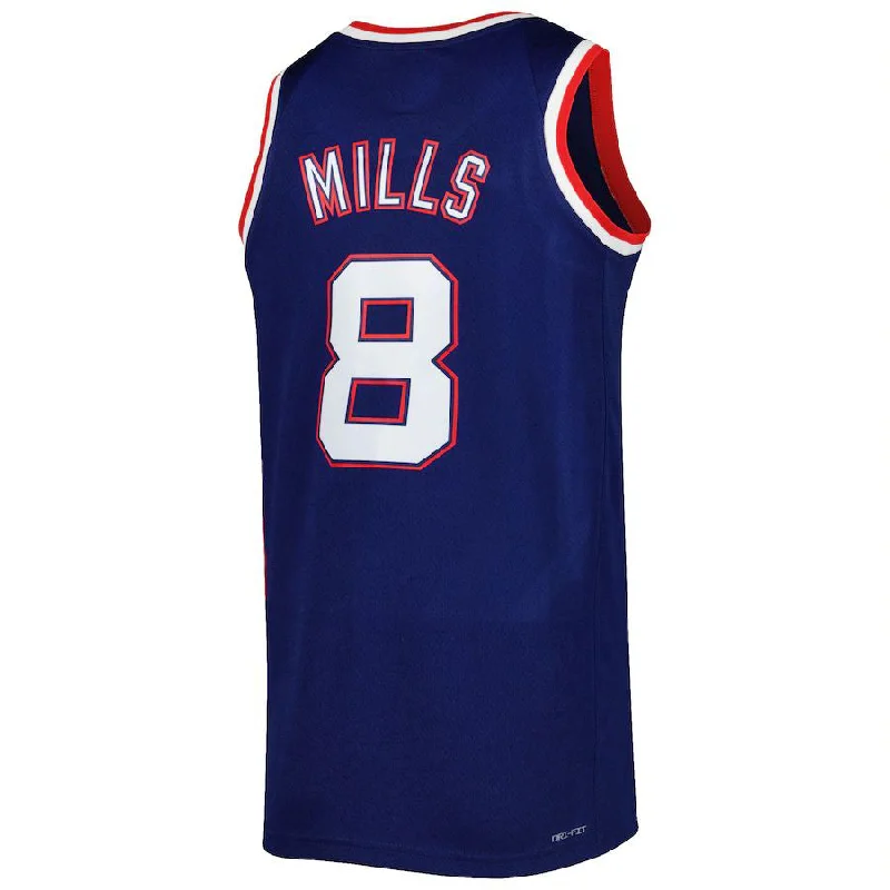 High-quality custom basketball jersey for schools-B.Nets #8 Patty Mills 2021-22 Moments Mixtape Swingman Jersey Navy Stitched American Basketball Jersey