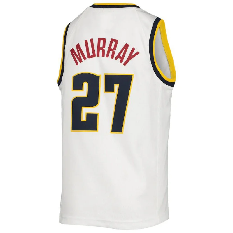 Lightweight basketball jersey for summer games-D.Nuggets #27 Jamal Murray 2020-21 Swingman Jersey Association Edition White Stitched American Basketball Jersey