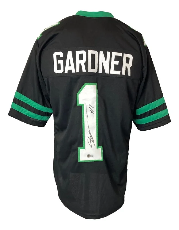 Soccer jersey with moisture-wicking lining for comfort-Ahmad Sauce Gardner New York Signed Alternate Black Football Jersey BAS