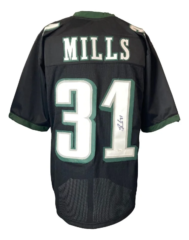 Custom soccer jersey for team pride and spirit-Jalen Mills Philadelphia Signed Black Football Jersey JSA ITP