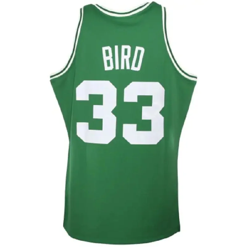 Custom team basketball jersey with sponsor logos-B.Celtics #33 Larry Bird Mitchell & Ness 1985-86 Hardwood Classics Authentic Jersey Kelly Green Stitched American Basketball Jersey