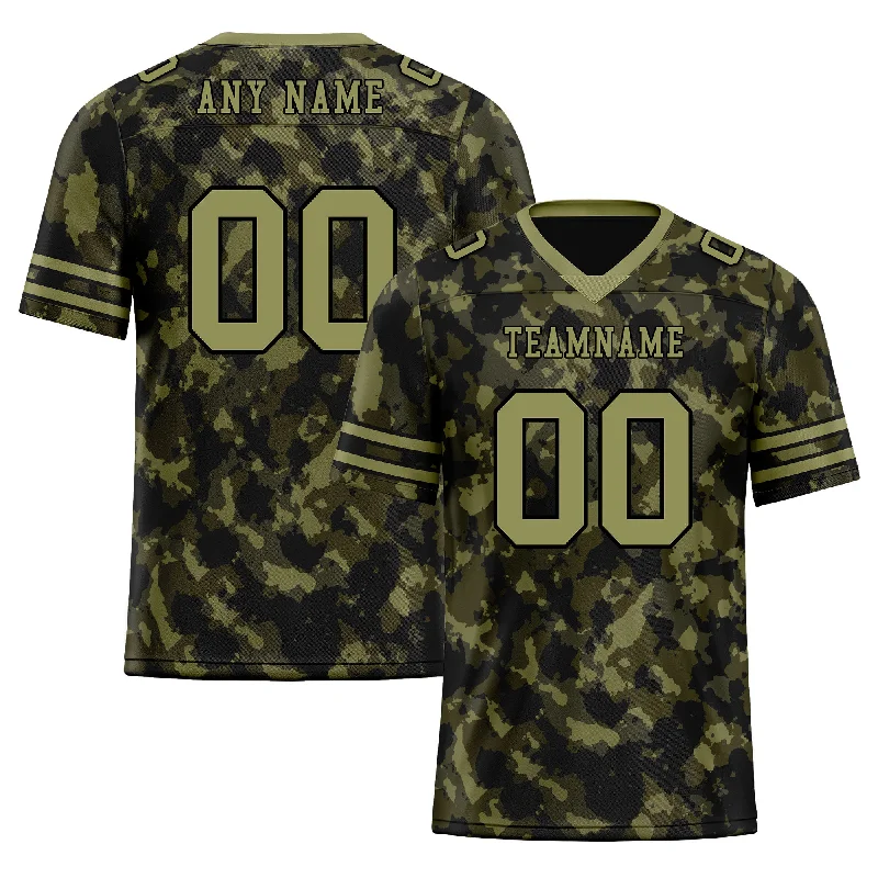 Soccer jersey with moisture-wicking technology for staying dry-Custom Camo Personalized Authentic Football Jersey FBJ02-D06111