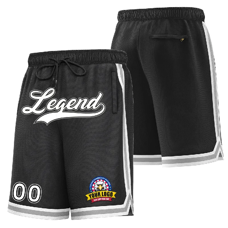 Basketball shorts for fans with custom color schemes-Custom Black White Basketball Shorts