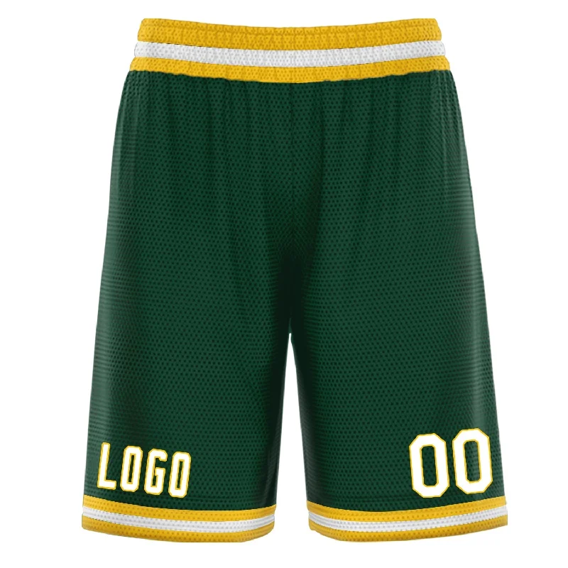 Basketball shorts with bold, team-specific designs-Custom Green Yellow Basketball Shorts