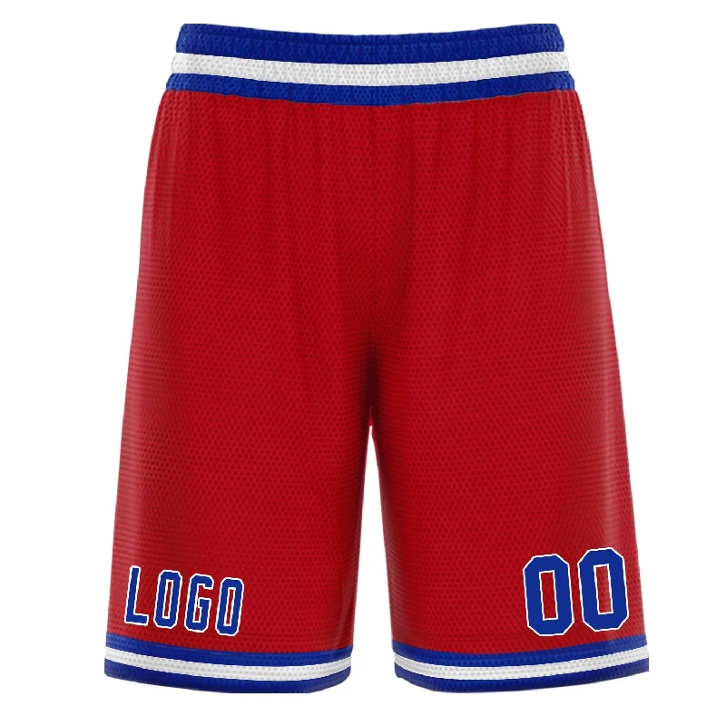 Basketball shorts with elastic waistband for comfort-Custom Red Blue White Basketball Shorts