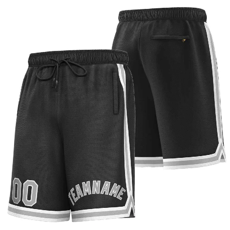 Custom basketball shorts with graphic logos and prints-Custom Black Gray-White Sport Basketball Shorts