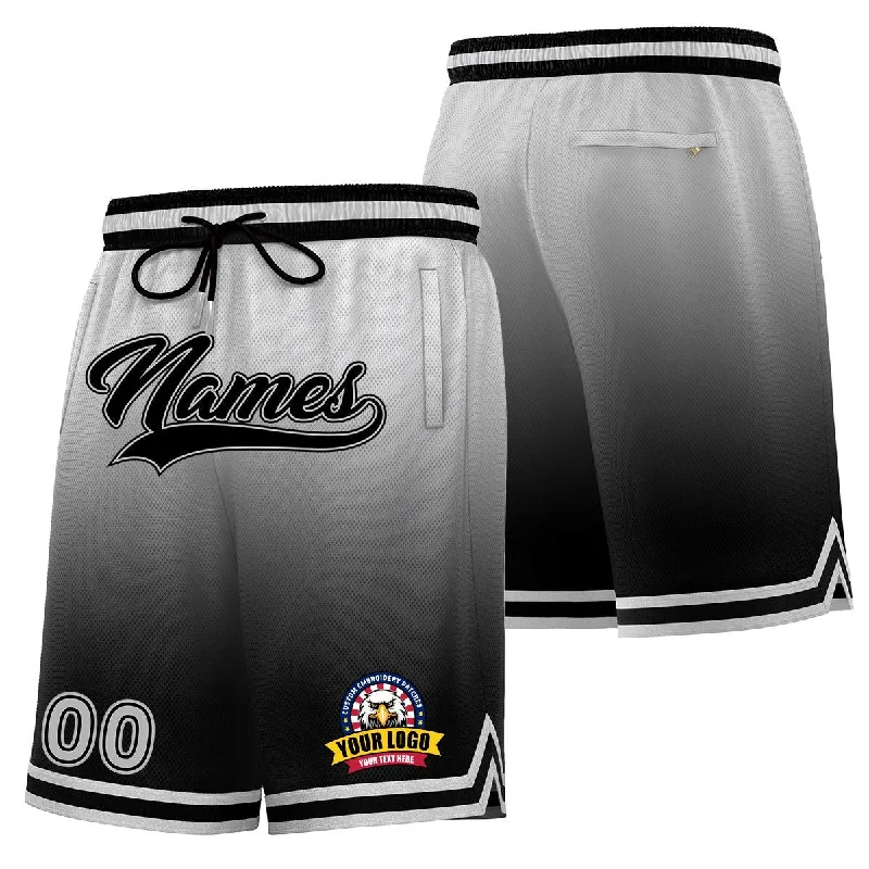 Basketball shorts with moisture-control technology for comfort-Custom Gray Black Personalized Gradient Fashion Basketball Shorts