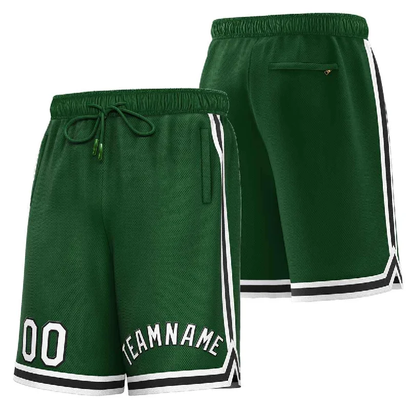 Personalized basketball shorts with player name-Custom Green White-Black Sport Basketball Shorts