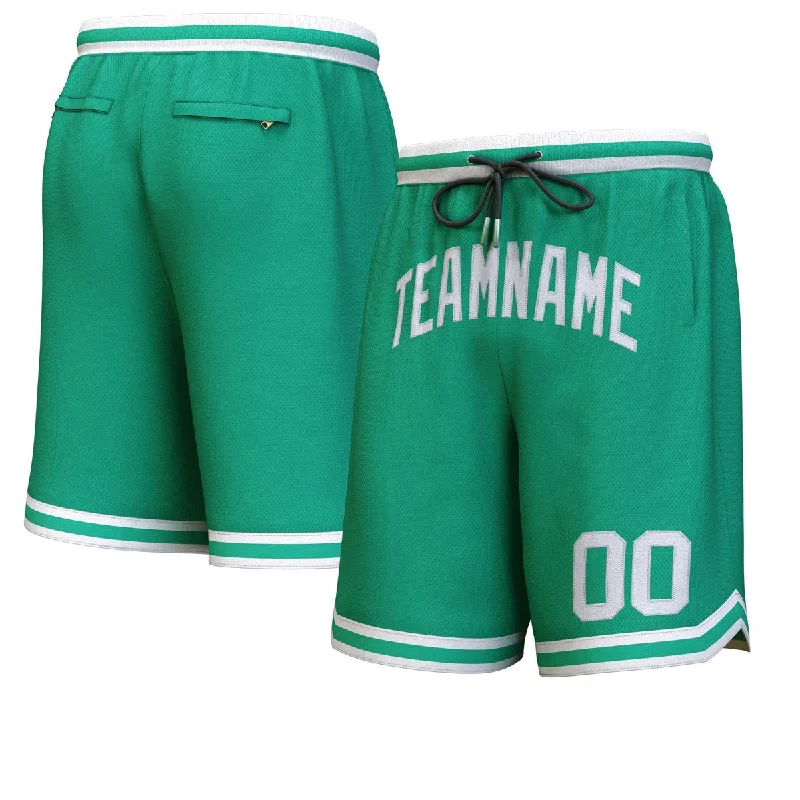 Basketball shorts for warm-up sessions with breathable fabric-Custom Hunter Green White Personalized Basketball Shorts