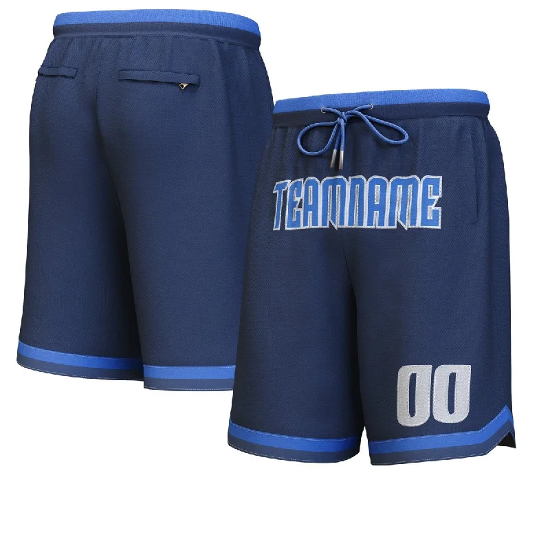 Comfortable basketball shorts for everyday wear-Custom Navy Blue-White Personalized Basketball Shorts