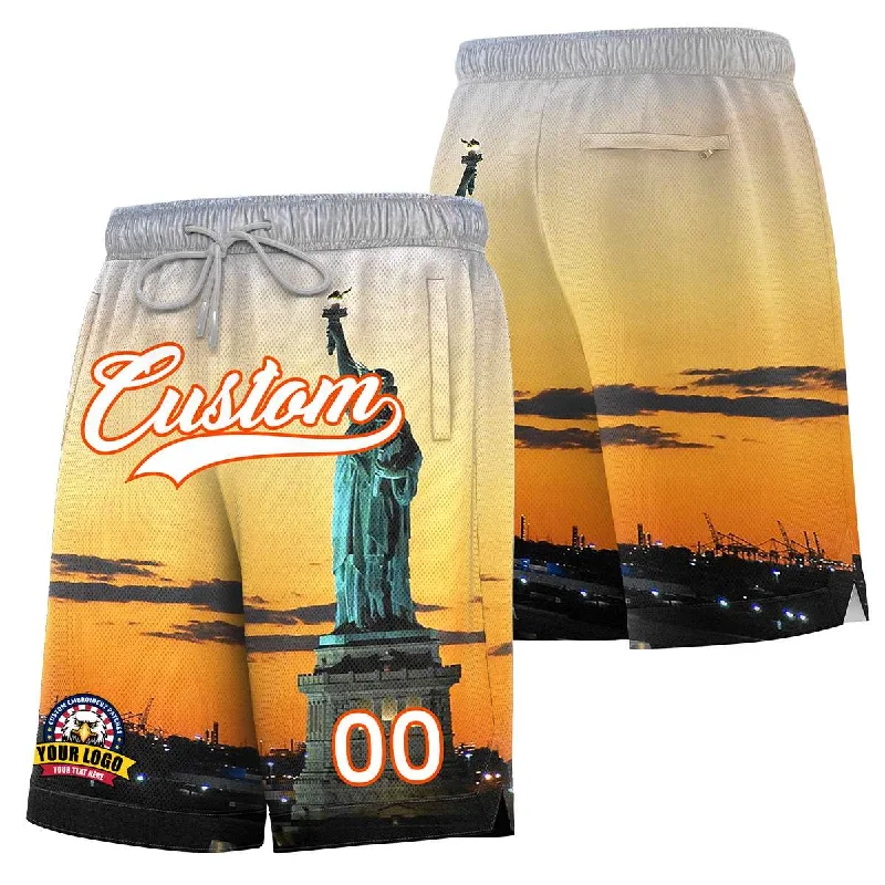 Personalized basketball shorts with custom designs-Custom Personalized New York City Landscape Basketball Shorts