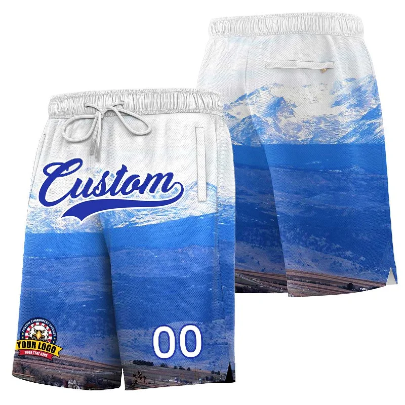 Basketball shorts with deep pockets for storing essentials-Custom Personalized Denver City Landscape Basketball Shorts