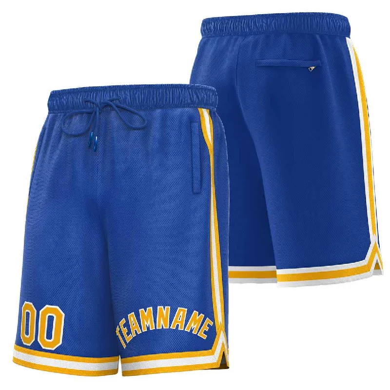 Basketball shorts with deep pockets for storage-Custom Royal Yellow-White Sport Basketball Shorts