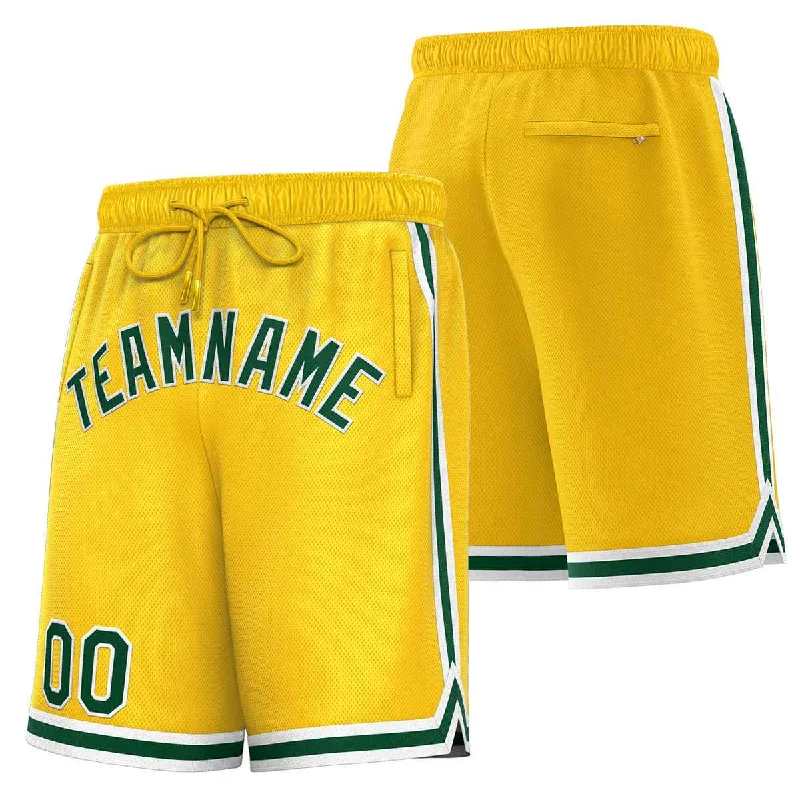 Basketball shorts for men with tailored fit-Custom Yellow Green-White Sport Basketball Shorts